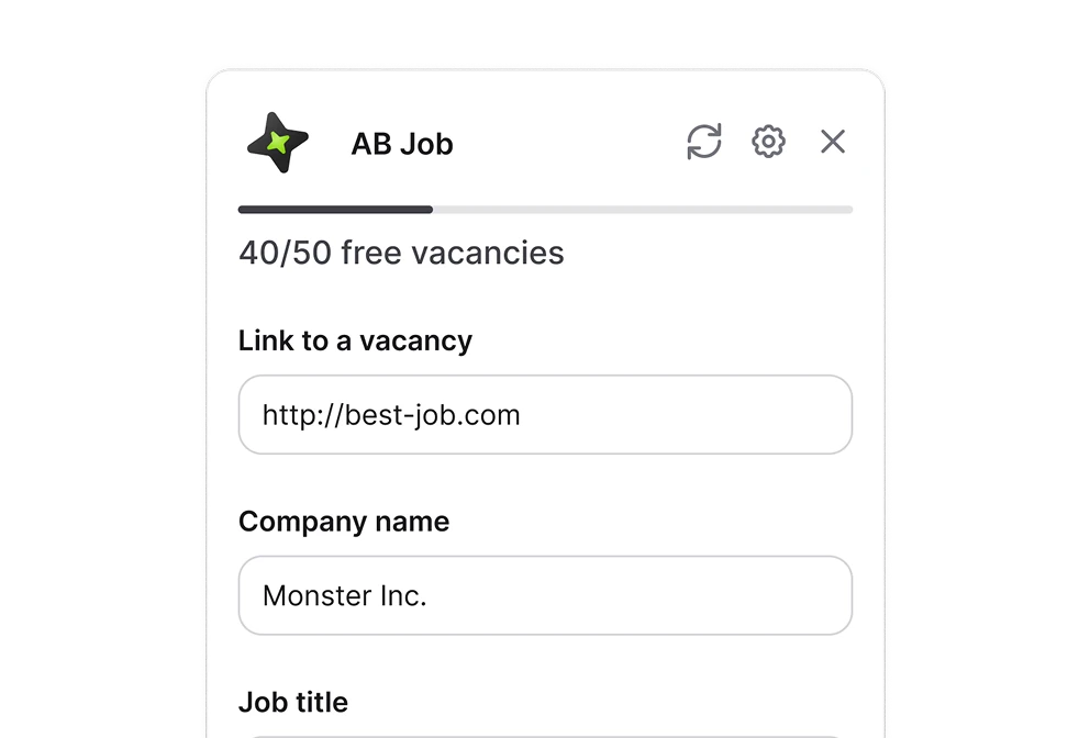 AB Job Chrome extension popup